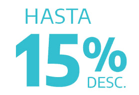 Hasta 15% descuento